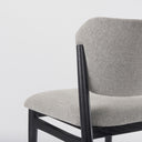Cline 209L x 230W x 319H Gray Fabric WBlack Wood Dining Chair - Default Title