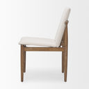 Cavett Cream Boucle Upholstered Seat WLight Brown Wood Frame Dining Chair - Default Title