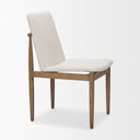 Cavett Cream Boucle Upholstered Seat WLight Brown Wood Frame Dining Chair - Default Title