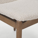 Cavett Cream Boucle Upholstered Seat WLight Brown Wood Frame Dining Chair - Default Title