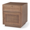 Grier Medium Brown Wood w Cane End Table - Default Title