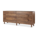 Astrid 71L x 17W x 303H Medium Brown Solid Wood 6 Drawer Sideboard - Default Title