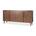 Lillie Medium Brown Wood 4 Door Tray Top Sideboard - Default Title