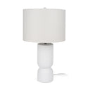Everly 150L x 150W x 275H White Cement WBeige Shade Table Lamp - Default Title