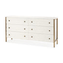 Savannah White Fir Veneer w Gold Metal Accents 6-Drawer Sideboard - Default Title