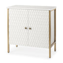 Savannah White Fir Veneer w Gold Metal Accent 2-Door Accent Cabinet - Default Title