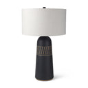 Javier 180L x 180W x 3075H Black Base WCream Fabric Shade Table Lamp - Default Title