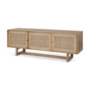 Grier 65 Light Brown Wood w Cane Media Console - Default Title