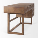 Grier 60 Medium Brown Solid Wood W Cane Office Desk - Default Title