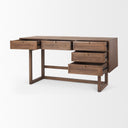 Grier 60 Medium Brown Solid Wood W Cane Office Desk - Default Title