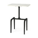 Preston White Marble Tabletop w Matte Black Iron Base Accent Table - Default Title