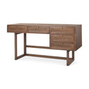 Grier 60 Medium Brown Solid Wood W Cane Office Desk - Default Title