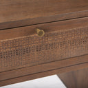 Grier 60 Medium Brown Solid Wood W Cane Office Desk - Default Title