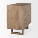 Grier 36 Light Brown Wood w Cane 2 Door Accent Cabinet - Default Title