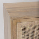 Grier 36 Light Brown Wood w Cane 2 Door Accent Cabinet - Default Title