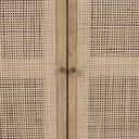 Grier 36 Light Brown Wood w Cane 2 Door Accent Cabinet - Default Title