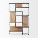 Morris 470L x 150W x 750H Light Brown Wood w Black Metal Frame 6-Tier Shelving Unit - Default Title