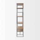 Morris 470L x 150W x 750H Light Brown Wood w Black Metal Frame 6-Tier Shelving Unit - Default Title