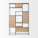 Morris 470L x 150W x 750H Light Brown Wood w Black Metal Frame 6-Tier Shelving Unit - Default Title