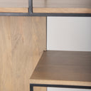 Morris 470L x 150W x 750H Light Brown Wood w Black Metal Frame 6-Tier Shelving Unit - Default Title