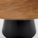 Mitchell Black Metal Pedestal Base with Brown Wood Top Dining Table 630L x 630W x 300H - Default Title