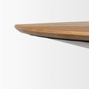 Mitchell Black Metal Pedestal Base with Brown Wood Top Dining Table 630L x 630W x 300H - Default Title