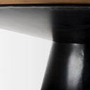 Mitchell Black Metal Pedestal Base with Brown Wood Top Dining Table 630L x 630W x 300H - Default Title