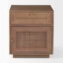 Grier Medium Brown Wood w Cane End Table - Default Title