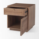 Grier Medium Brown Wood w Cane End Table - Default Title