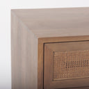 Grier Medium Brown Wood w Cane End Table - Default Title