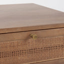 Grier Medium Brown Wood w Cane End Table - Default Title