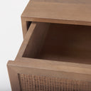 Grier Medium Brown Wood w Cane End Table - Default Title