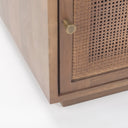 Grier Medium Brown Wood w Cane End Table - Default Title
