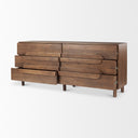 Astrid 71L x 17W x 303H Medium Brown Solid Wood 6 Drawer Sideboard - Default Title