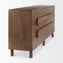 Astrid 71L x 17W x 303H Medium Brown Solid Wood 6 Drawer Sideboard - Default Title