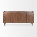 Lillie Medium Brown Wood 4 Door Tray Top Sideboard - Default Title