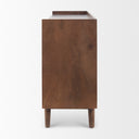 Lillie Medium Brown Wood 4 Door Tray Top Sideboard - Default Title