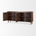 Lillie Medium Brown Wood 4 Door Tray Top Sideboard - Default Title