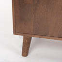 Lillie Medium Brown Wood 4 Door Tray Top Sideboard - Default Title