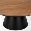 Mitchell 400L x 400W x 160H Black Metal Pedestal Base with Brown Wood Top Coffee Table - Default Title