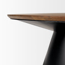 Mitchell 400L x 400W x 160H Black Metal Pedestal Base with Brown Wood Top Coffee Table - Default Title