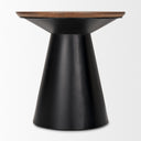 Mitchell 220L x 220W x 230H Black Metal Pedetal Base with Brown Wood Top Side Table - Default Title