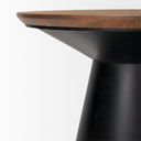 Mitchell 220L x 220W x 230H Black Metal Pedetal Base with Brown Wood Top Side Table - Default Title