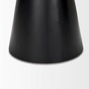 Mitchell 220L x 220W x 230H Black Metal Pedetal Base with Brown Wood Top Side Table - Default Title