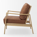 Raeleigh 280L x 341W x 344H Cognac Leather W Light Brown Wood Frame Accent Chair - Default Title