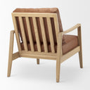 Raeleigh 280L x 341W x 344H Cognac Leather W Light Brown Wood Frame Accent Chair - Default Title
