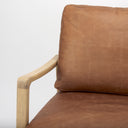 Raeleigh 280L x 341W x 344H Cognac Leather W Light Brown Wood Frame Accent Chair - Default Title