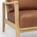 Raeleigh 280L x 341W x 344H Cognac Leather W Light Brown Wood Frame Accent Chair - Default Title