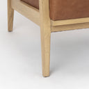 Raeleigh 280L x 341W x 344H Cognac Leather W Light Brown Wood Frame Accent Chair - Default Title
