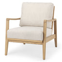 Raeleigh 280L x 341W x 344H Cream Fabric WLight Brown Wood Accent Chair - Default Title